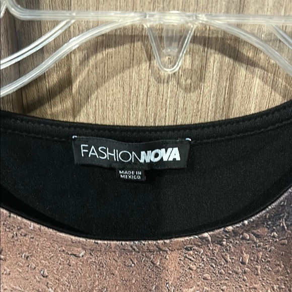 Fashion Nova Black and Copper Artistic Bodysuit - Picture 1 of 3
